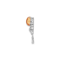 Orange Gemstone Magic Wand Charm (Silver) side - Popular Jewelry - New York