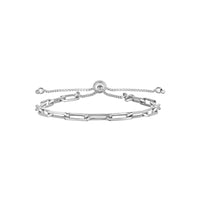 Paperclip Link Friendship Bracelet (Silver) main - Popular Jewelry - New York