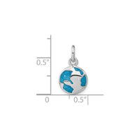 Planet Earth Teal Enamel Pendant (Silver) scale - Popular Jewelry - New York