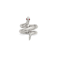 Red-Eyed Wrapping Snake Ring (Silver) main - Popular Jewelry - New York