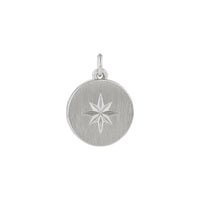 Starburst Brush Finish Disc Pendant (Silver) front - Popular Jewelry - New York