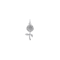 Sunflower 3D Pendant (Silver) front - Popular Jewelry - New York