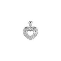 Swirly Puffed Heart Pendant white (14K) front - Popular Jewelry - New York