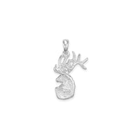 Textured Deer Head Pendant (Silver) back - Popular Jewelry - New York