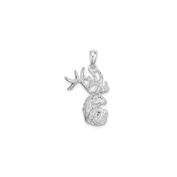 Textured Deer Head Pendant (Silver) main - Popular Jewelry - New York