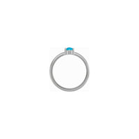 Turquoise Cabochon Stackable Ring (Silver) setting - Popular Jewelry - New York