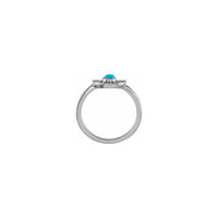 Turquoise and Aquamarine Fan Ring (Silver) setting - Popular Jewelry - New York