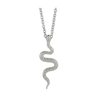 Zig Zag Grooved Snake Pendant (Silver) preview - Popular Jewelry - New York