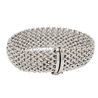 Silver Vintage Braided Mesh Bracelet (Silver)