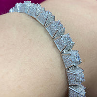 Iced Out Cube Bracelet (Silver)