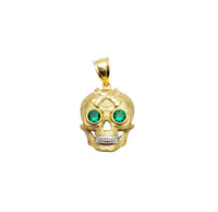 Green Eye Skull Pendant (14K)