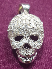 Iced-Out Skull Charm Silver - Popular Jewelry