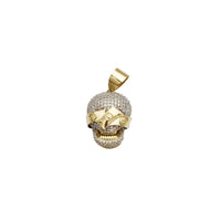 Yellow Gold 3D Rich Skull CZ Pendant (14K)