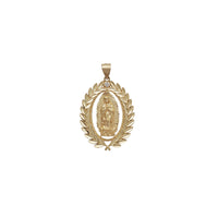 Virgin Mary Diamond-Cut Leaf Frame Pendant (14K)