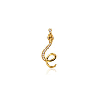Yellow Gold CZ Snake Pendant (14K)