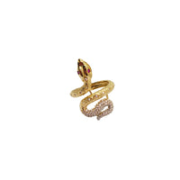 Textured Cubic Zirconia Snake Ring (14K)