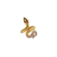 Textured Cubic Zirconia Snake Ring (14K)