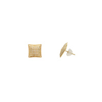 Square Concave Pave Stud Earring (14K)