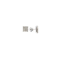 Diamond Baguette Square Stud Earrings (18K)