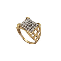 Iced-Out CZ Scaffold Ring (14K)