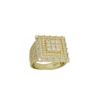Zirconia Baguettes Iced-Out Square Ring (Silver)