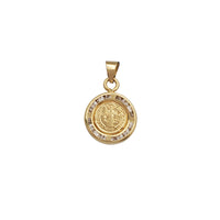 Reversible Saint Benedict Zirconia Medallion Pendant (18K)