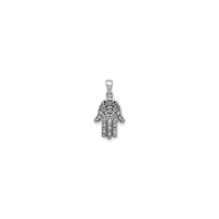 Antiqued Hamsa Pendant (Silver)