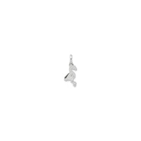 Flamingo Bird Profile Enamel Pendant (Silver)