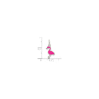 Flamingo Bird Profile Enamel Pendant (Silver)