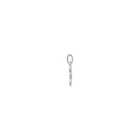 Flamingo Bird Profile Enamel Pendant (Silver)
