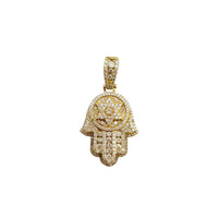Diamond Hamsa with Star David Pendant (14K)