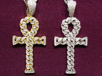 Iced-Out Cubanlink Ankh Pendant Silver - Lucky Diamond 恆福珠寶金行 New York City 169 Canal Street 10013 Jewelry store Playboi Charlie Chinatown @luckydiamondny 2124311180