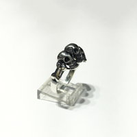Antique-Finish Triple Skull Head Ring (Silver) side - Popular Jewelry - New York