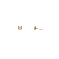 Princess Cut Stud Earrings (14K)