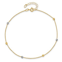 Two-tone Ball Anklet Bracelet (14K)
