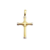 Two-Tone Pipe Cross Pendant (14K)