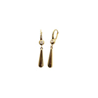 Cubic Zirconia Teardrop Dangling Earrings (14K)