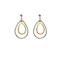 Outlined Teardrop Dangling Diamond Earring (10K)