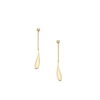 Dangling Tear Drop Diamond Stud Earrings (14K)