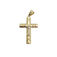 Textured Puffy Cross Pendant (14K)