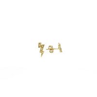 Zirconia Lightning Stud Earrings (10K)