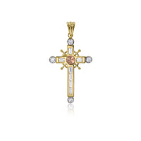 Tricolor Cross Pendant (14K)