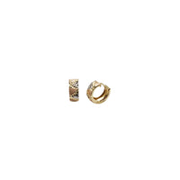Tricolor Huggie Earrings (14K)