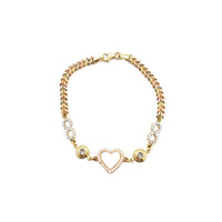 Tricolor Heart & Infinity Fancy Bracelet (14K).