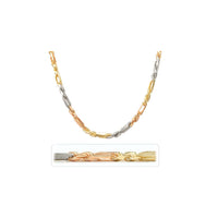 Tri-Color Solid Milano Rope Chain (14K)