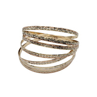 Tri-Color Diamond-Cut Semanario Bangle (14K).
