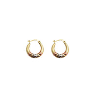 Triple Heart Hoop Earrings (14K)