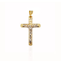Perforated Tube Crucifix Pendant (14K)