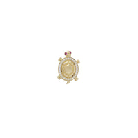 Zirconia Stone-Set Turtle Slide Pendant (14K)