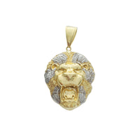 Two-Tone Lion Head Pendant (14K)